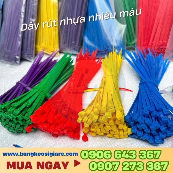 Dây thít nhựa 100 sợi nhiều size giá sỉ Dây thít nhựa khoá 1 chiều