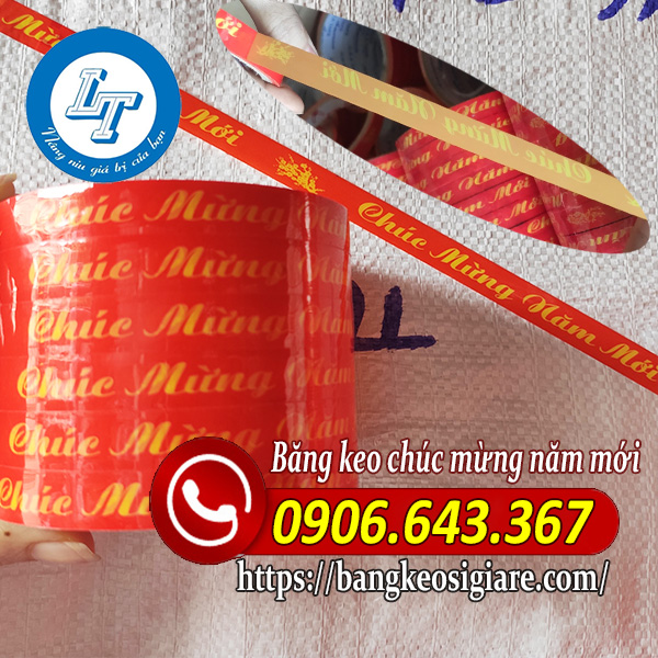 GIÁ SỈ BĂNG KEO CHÚC MỪNG NĂM MỚI KHỔ 1F2, 2F4 băng keo chúc mừng năm mới dính chắc chắn