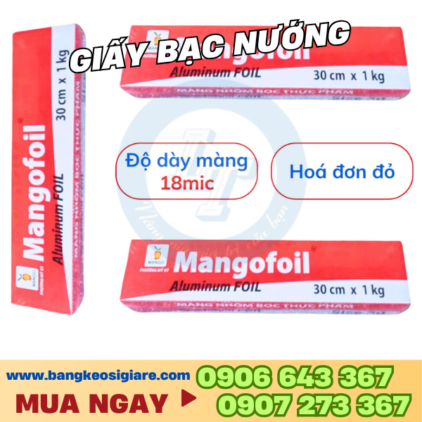Giá sỉ 1 thùng giấy bạc nướng Màng nhôm thực phẩm 1kg size 30cm