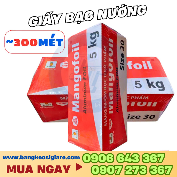 Giá sỉ 1 thùng giấy bạc nướng Màng nhôm thực phẩm 5kg size 30cm