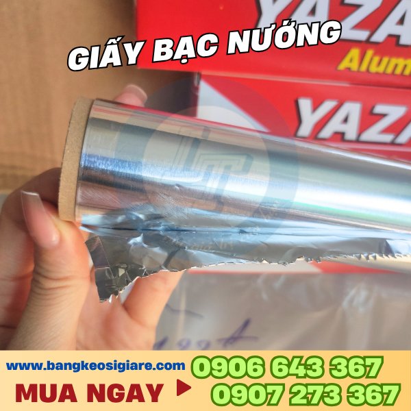 Giá sỉ 1 thùng giấy bạc nướng Màng nhôm bề mặt trơn bóng