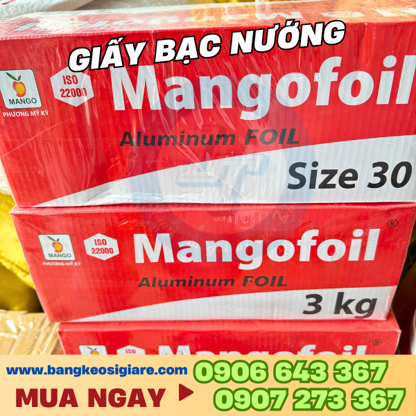 Giá sỉ 1 thùng giấy bạc nướng Màng nhôm thực phẩm 3kg size 30cm