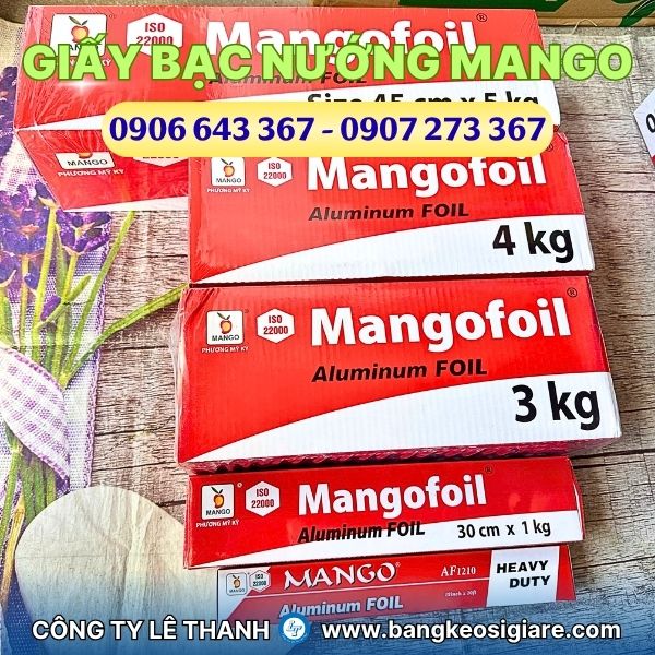 Giấy bạc nướng thực phẩm hiệu Mango nhiều trọng lượng giá sỉ Giấy bạc nướng thực phẩm hiệu Mango nhiều trọng lượng giá sỉ