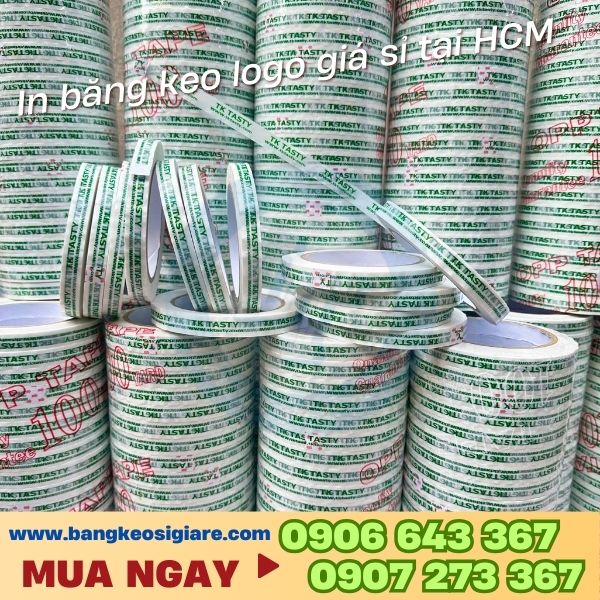 In băng keo logo giá sỉ tại HCM Băng keo in logo kích thước 1f2