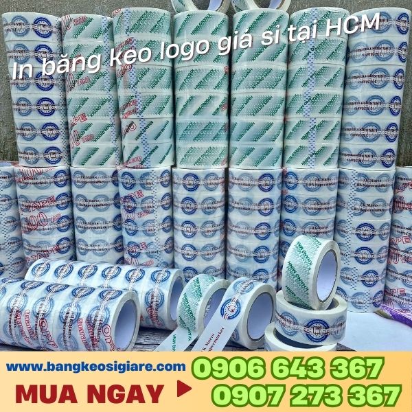In băng keo logo giá sỉ tại HCM Băng keo in logo kích thước 4f8