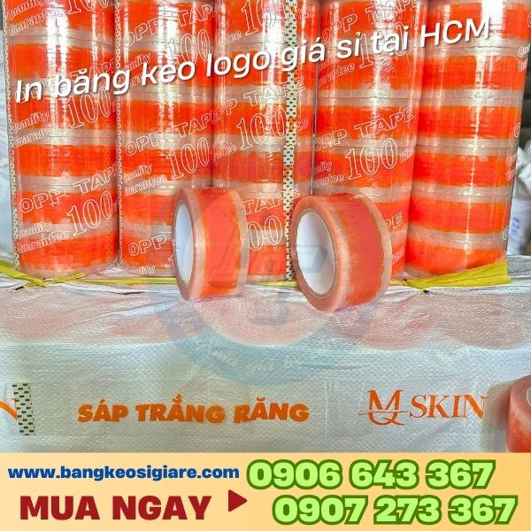 In băng keo logo giá sỉ tại HCM Băng keo in logo trên nền trong suốt