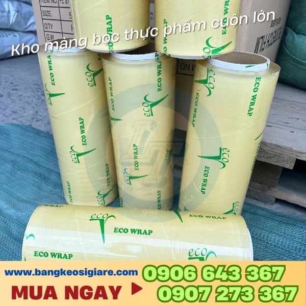 Kho sỉ màng bọc thực phẩm cuộn lớn giá rẻ cho nhà hàng và bếp ăn Màng bọc thực phẩm Eco Wrap không hộp