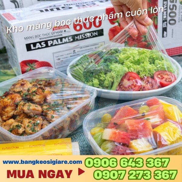Kho sỉ màng bọc thực phẩm cuộn lớn giá rẻ cho nhà hàng và bếp ăn Màng bọc Ringo bọc thực phẩm sạch sẽ
