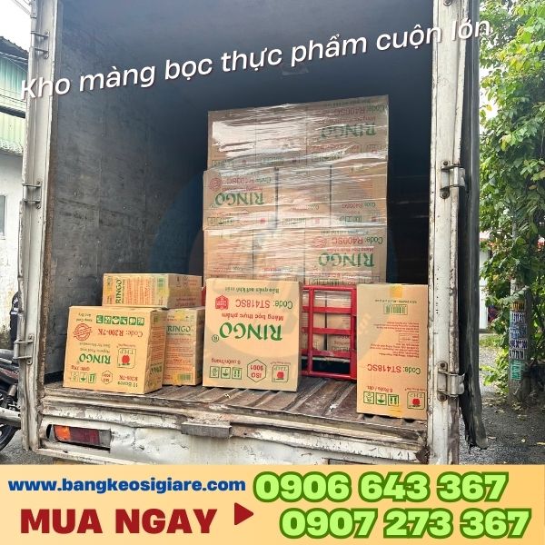 Kho sỉ màng bọc thực phẩm cuộn lớn giá rẻ cho nhà hàng và bếp ăn Xe giao hàng màng bọc thực phẩm nhanh chóng