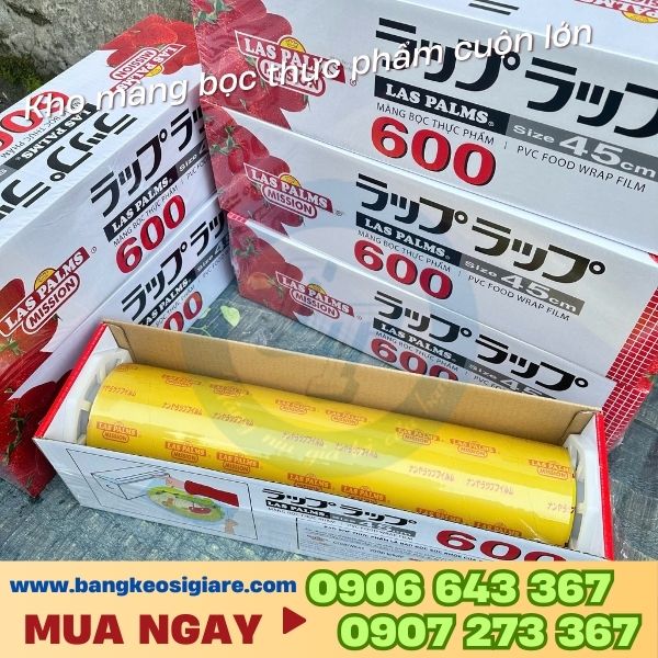 Kho sỉ màng bọc thực phẩm cuộn lớn giá rẻ cho nhà hàng và bếp ăn Màng bọc thực phẩm Las Palms 600
