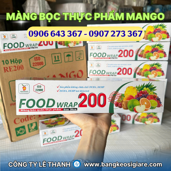 Màng bọc thực phẩm Mango Food Wrap 200 giá sỉ 10 cuộn/thùng Màng bọc thực phẩm Mango Food Wrap 200 giá sỉ 10 cuộn/thùng