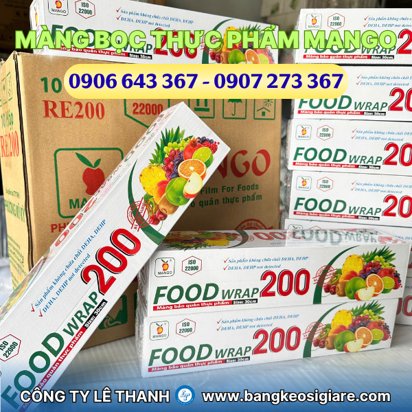 Màng bọc thực phẩm Mango Food Wrap 200 giá sỉ 10 cuộn/thùng Màng bọc thực phẩm Mango Food Wrap 200 giá sỉ 10 cuộn/thùng