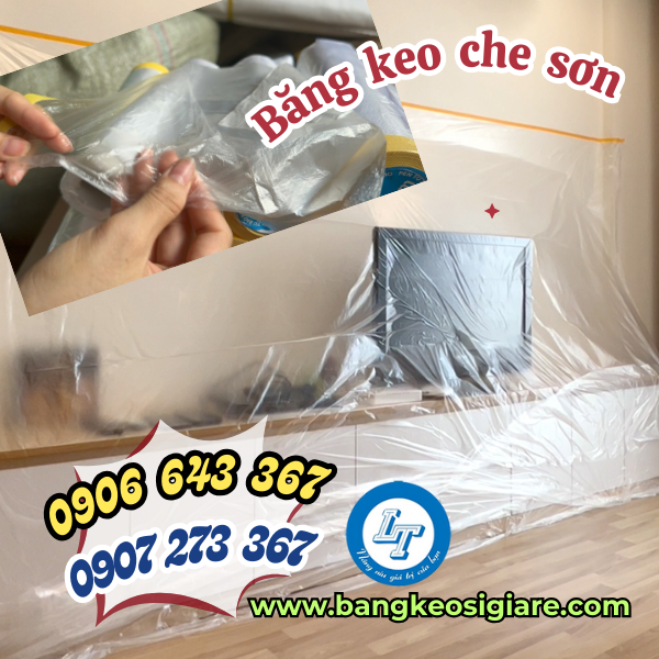 Phân phối sỉ băng dính che sơn nilon chống thấm giá rẻ màng nilon che sơn chắn bụi che nội thất