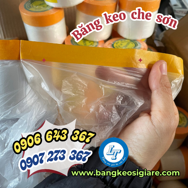 Phân phối sỉ băng dính che sơn nilon chống thấm giá rẻ màng nilon che sơn chắn bụi có 1 dầu lớp keo