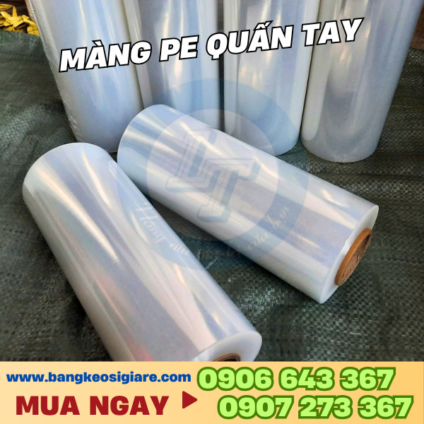 Màng pe quấn tay giá rẻ chất lượng cao Màng pe quấn tay trắng 25cm