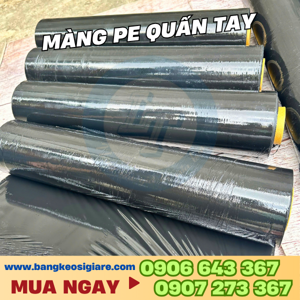 Màng pe quấn tay giá rẻ chất lượng cao Màng pe quấn tay màu đen 50cm