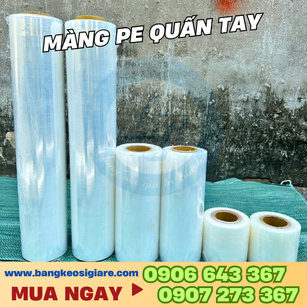 Màng pe quấn tay giá rẻ chất lượng cao Màng pe quấn tay màu trắng đa dạng size