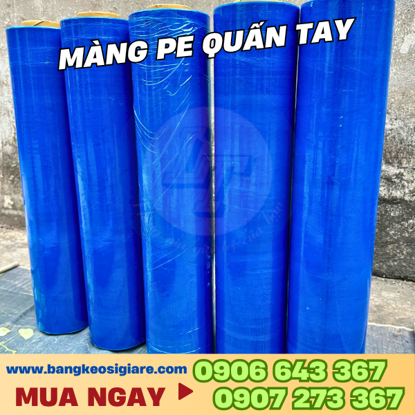 Màng pe quấn tay giá rẻ chất lượng cao Màng pe quấn tay xanh 50cm