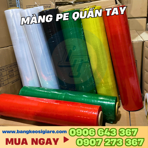 Màng pe quấn tay giá rẻ chất lượng cao Màng pe quấn tay màu 50cm