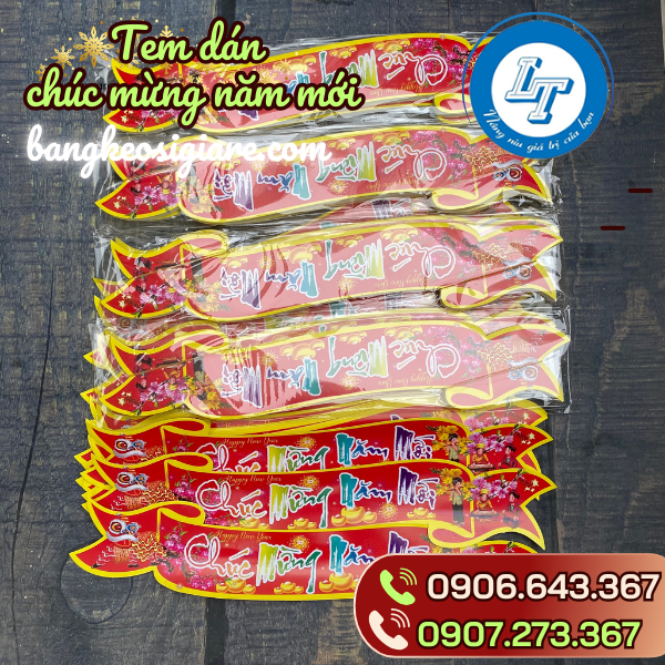 Mua sỉ tem dán, decal dán chúc mừng năm mới đón xuân Mua sỉ tem dán, decal dán chúc mừng năm mới đón xuân