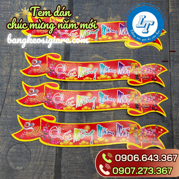 Mua sỉ tem dán, decal dán chúc mừng năm mới đón xuân Mua sỉ tem dán, decal dán chúc mừng năm mới đón xuân
