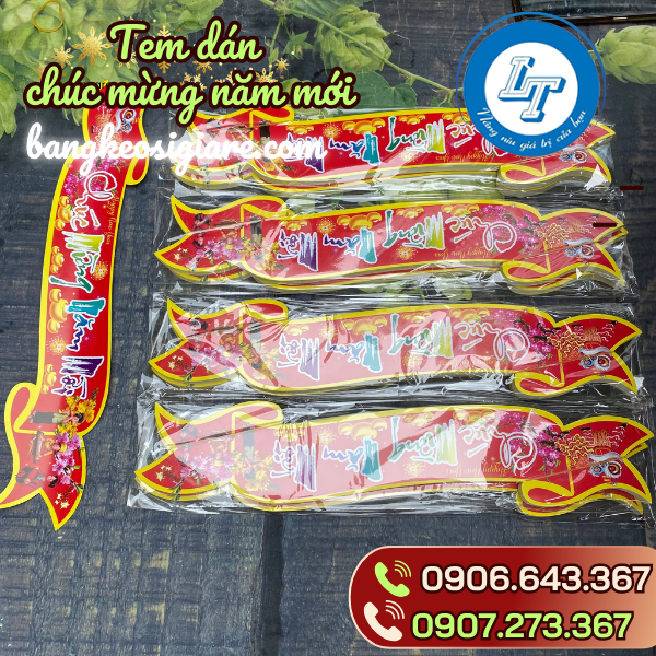 Mua sỉ tem dán, decal dán chúc mừng năm mới đón xuân Mua sỉ tem dán, decal dán chúc mừng năm mới đón xuân