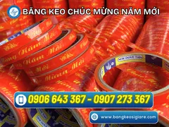 Mua băng keo in chữ chúc mừng năm mới dán trang trí thùng quà biếu