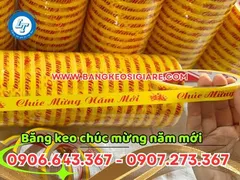 Sỉ băng keo chúc mừng năm mới nền vàng siêu đẹp mắt