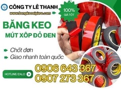 Sỉ băng keo mút xốp 2 mặt đỏ đen dính chắc, thay thế đinh vít