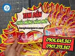 Mua sỉ tem dán, decal dán chúc mừng năm mới đón xuân