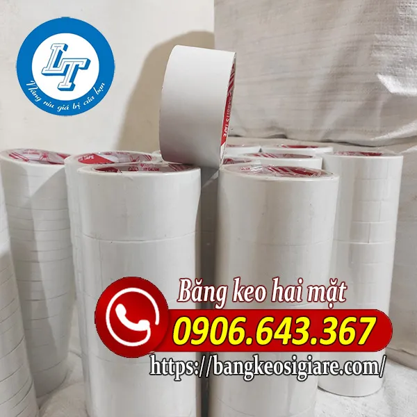 BĂNG KEO 2 MẶT TRẮNG DẦU