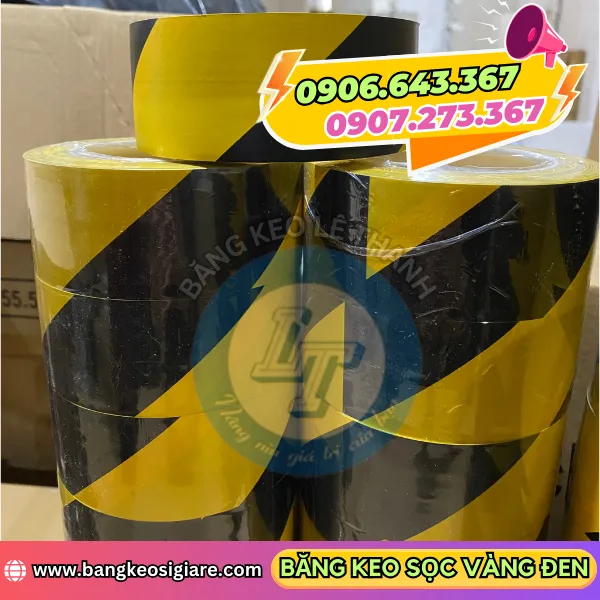 BĂNG KEO DÁN NỀN SỌC VÀNG ĐEN