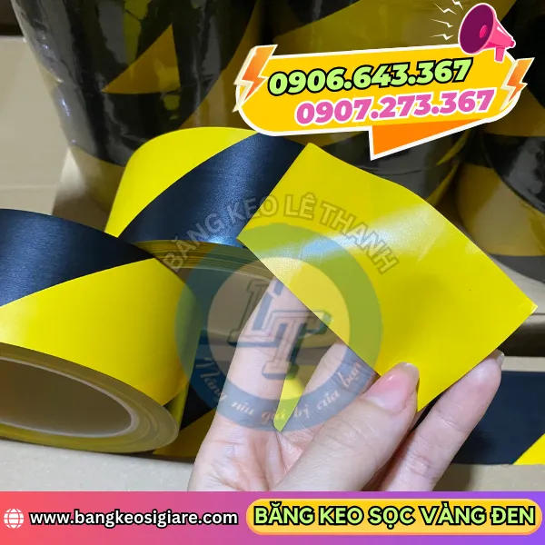 BĂNG KEO DÁN NỀN SỌC VÀNG ĐEN