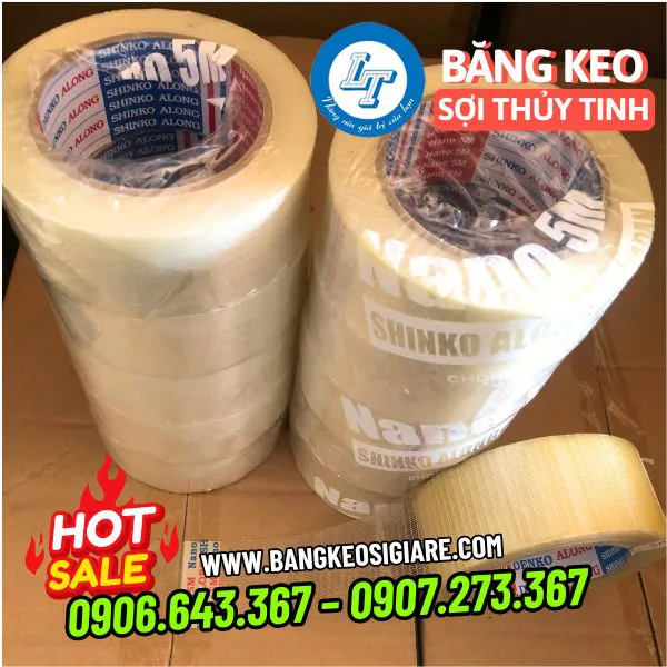 BĂNG KEO SỢI THỦY TINH 1 SỌC