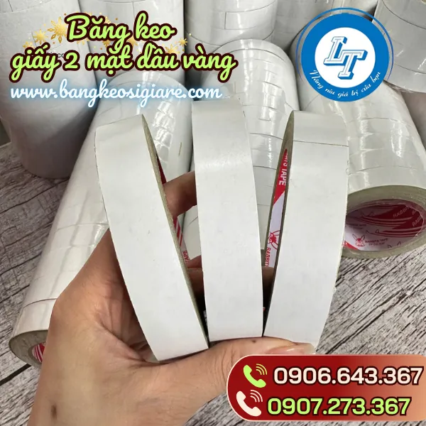 BĂNG KEO 2 MẶT DẦU VÀNG
