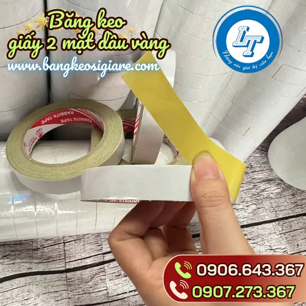 BĂNG KEO 2 MẶT DẦU VÀNG
