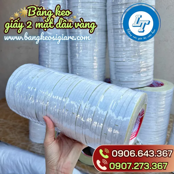 BĂNG KEO 2 MẶT DẦU VÀNG