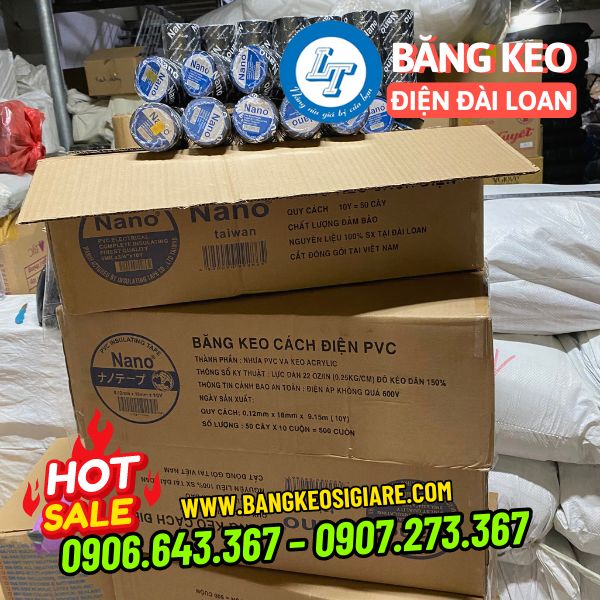 giá sỉ băng keo điện nano đài loan thùng băng keo điện nano đài loan