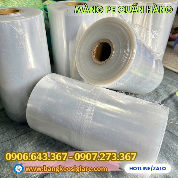 Màng PE quấn máy 5kg rộng 30cm Màng PE quấn máy 5kg rộng 30cm