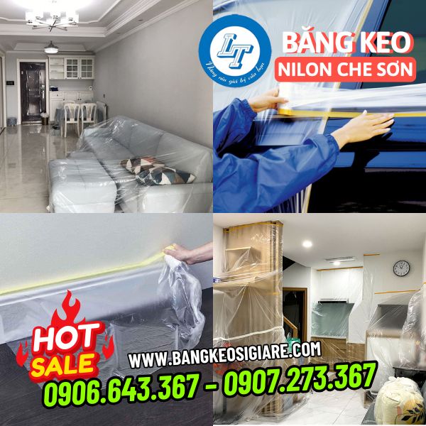 Mua sỉ băng keo nilon che sơn rẻ nhấ ứng dụng băng keo che sơn chắn bụi