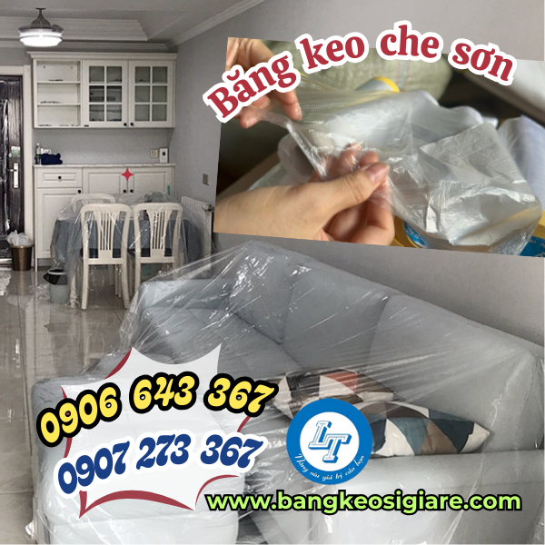 Phân phối sỉ băng dính che sơn nilon chống thấm giá rẻ ứng dụng màng nilon che sơn chắn bụi