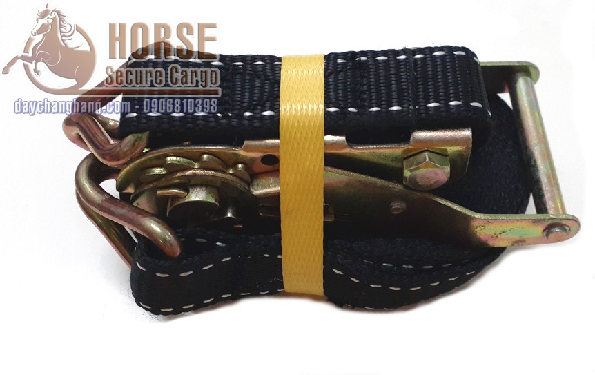 Dây chằng tăng đơ 1.5T bản 25mm đen móc J Dây chằng tăng đơ 1.5T bản 25mm đen móc J