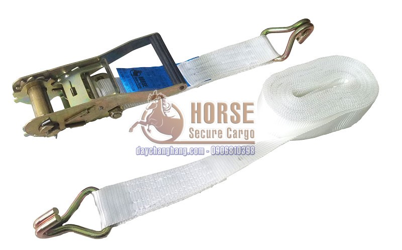 Dây chằng tăng đơ 3T bản 50x12m trắng móc J Dây chằng tăng đơ 3T bản 50x12m trắng móc J