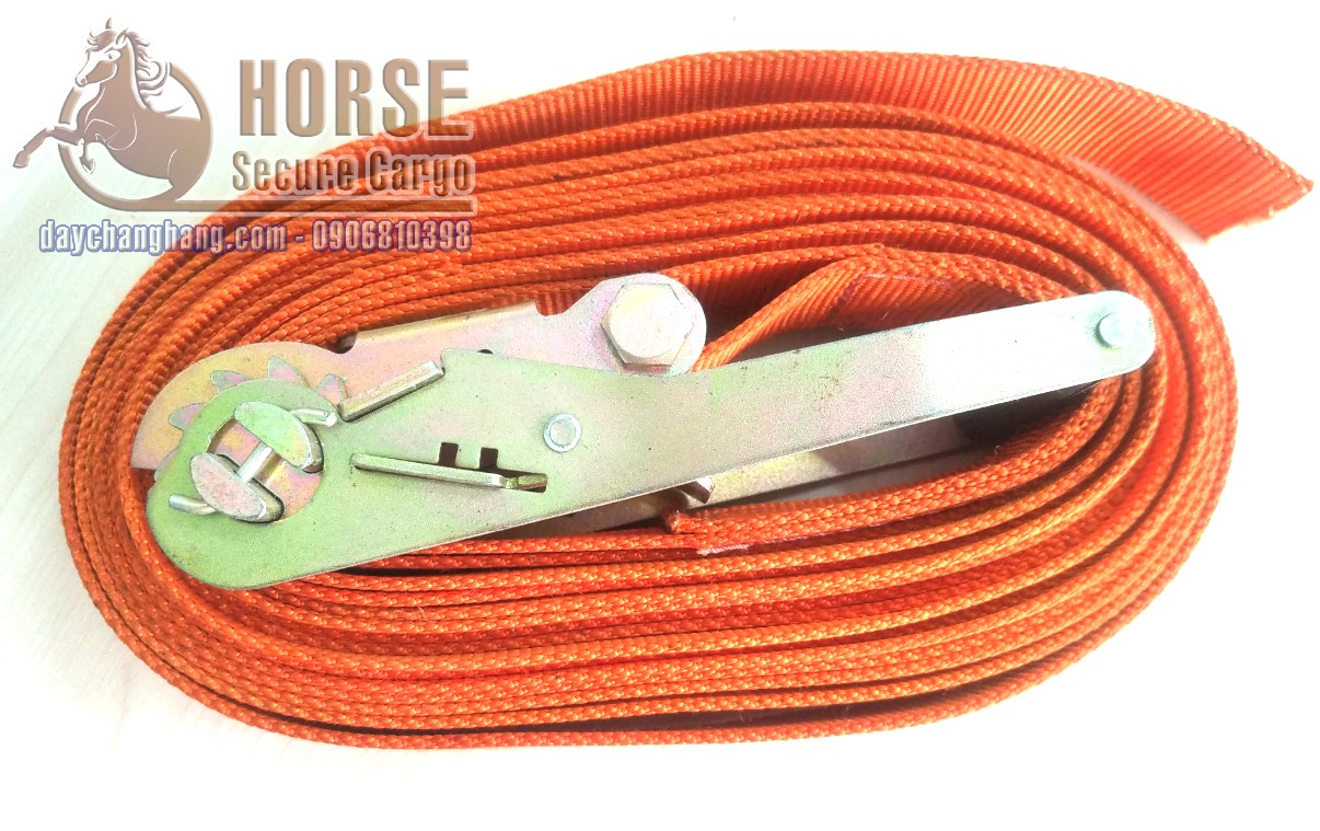 Dây chằng tăng đơ 5T bản 50x10m cam không móc Dây chằng tăng đơ 5T bản 50x10m cam không móc