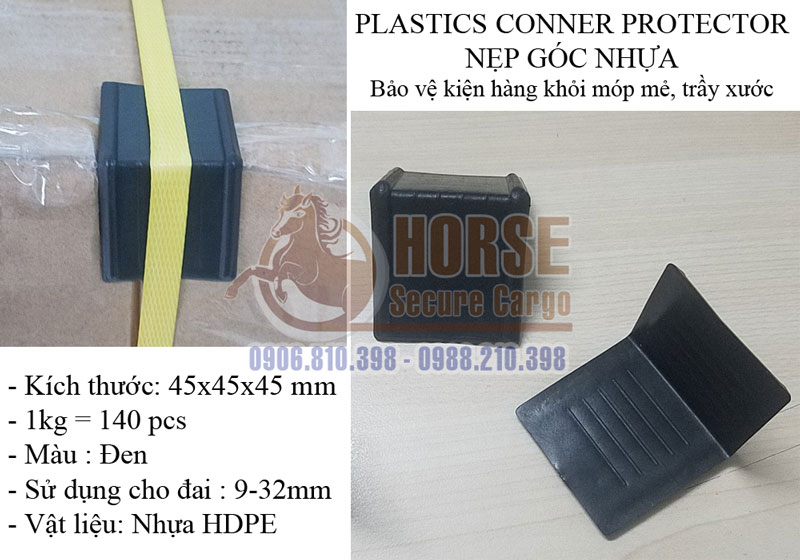 Nẹp góc nhựa 2 chấu kích thước 45mm bảo vệ hàng hóa không móp mẻ khi đóng đai Nẹp góc nhựa 2 chấu kích thước 45mm bảo vệ hàng hóa không móp mẻ khi đóng đai