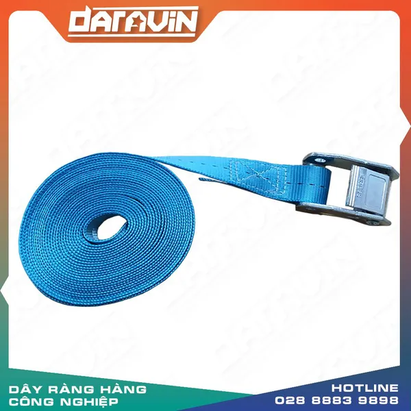 Dây chằng khóa cam bản 25x5m xanh không móc