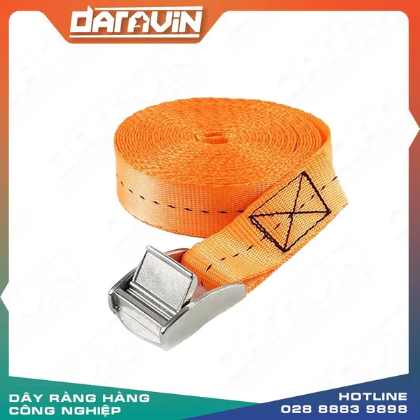 Dây chằng khóa cam bản 25x5m cam không móc