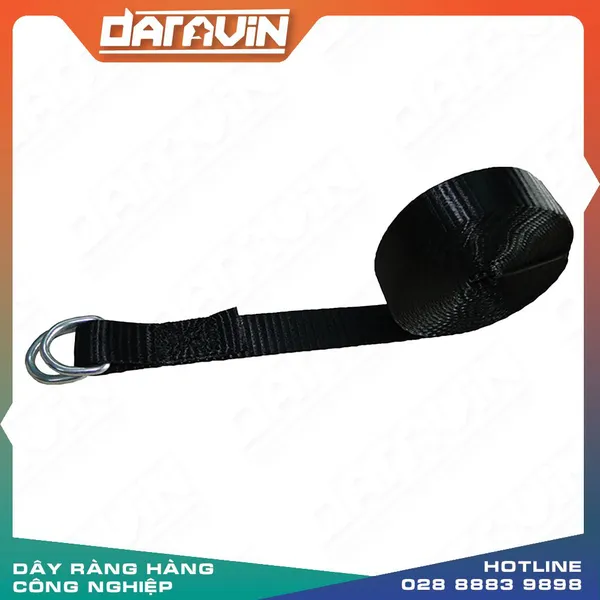 Dây chằng D-ring bản 25x5m đen không móc
