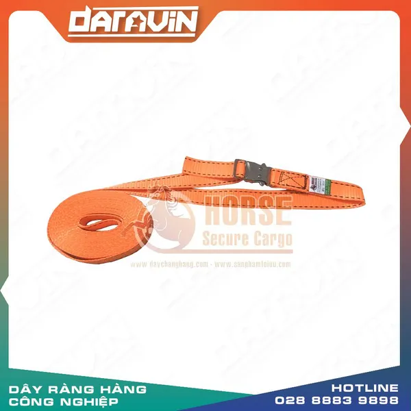 Dây chằng khóa gài thép bản 25mm dài 5m