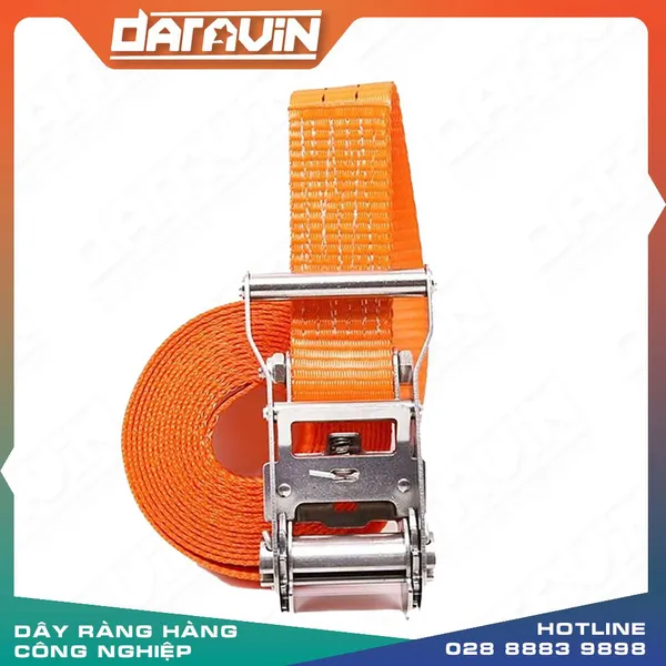 Dây chằng tăng đơ 0.8T bản 25x3m cam không móc